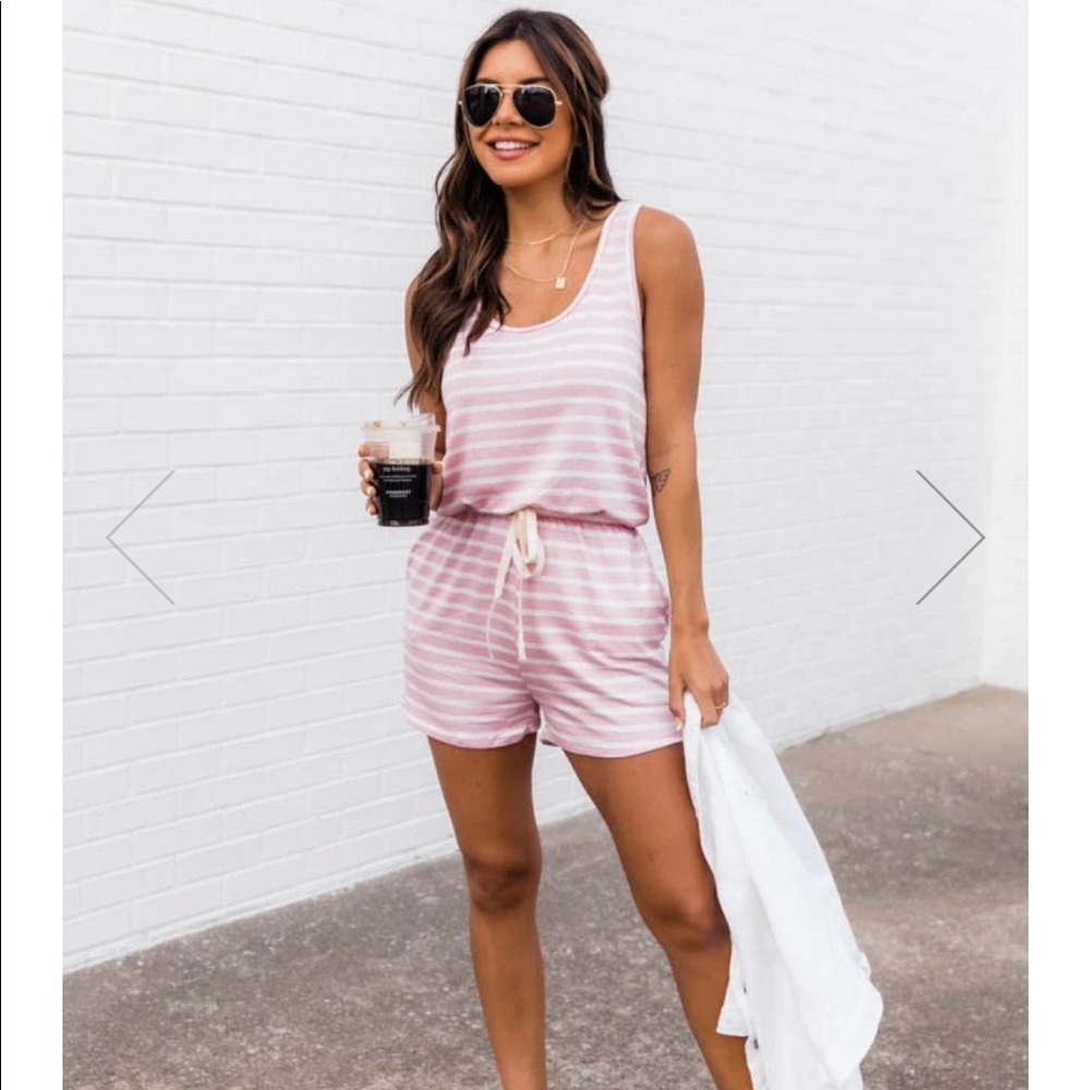 Pink lily romper